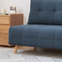 Orune compact fabric sofa bed with adjustable backrest, polyester upholstery and beech wood legs.