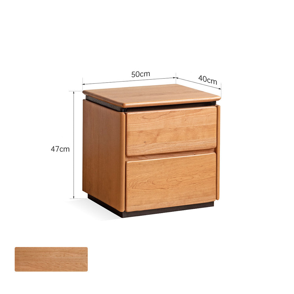 Broby Natural Solid Cherry Floor Standing Bedside Table