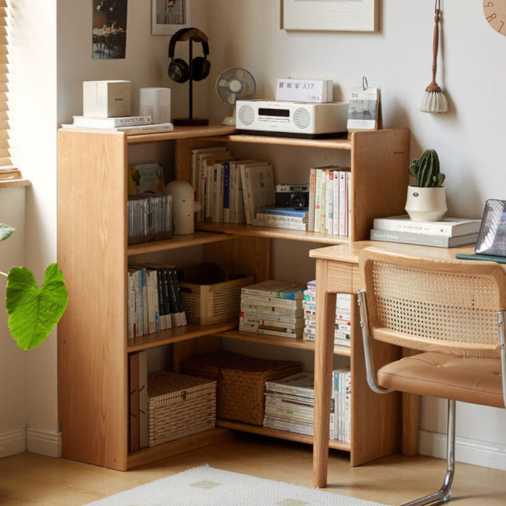 Orvieto Natural Solid Oak Extending Turning Bookcase – Oak Furniture ...