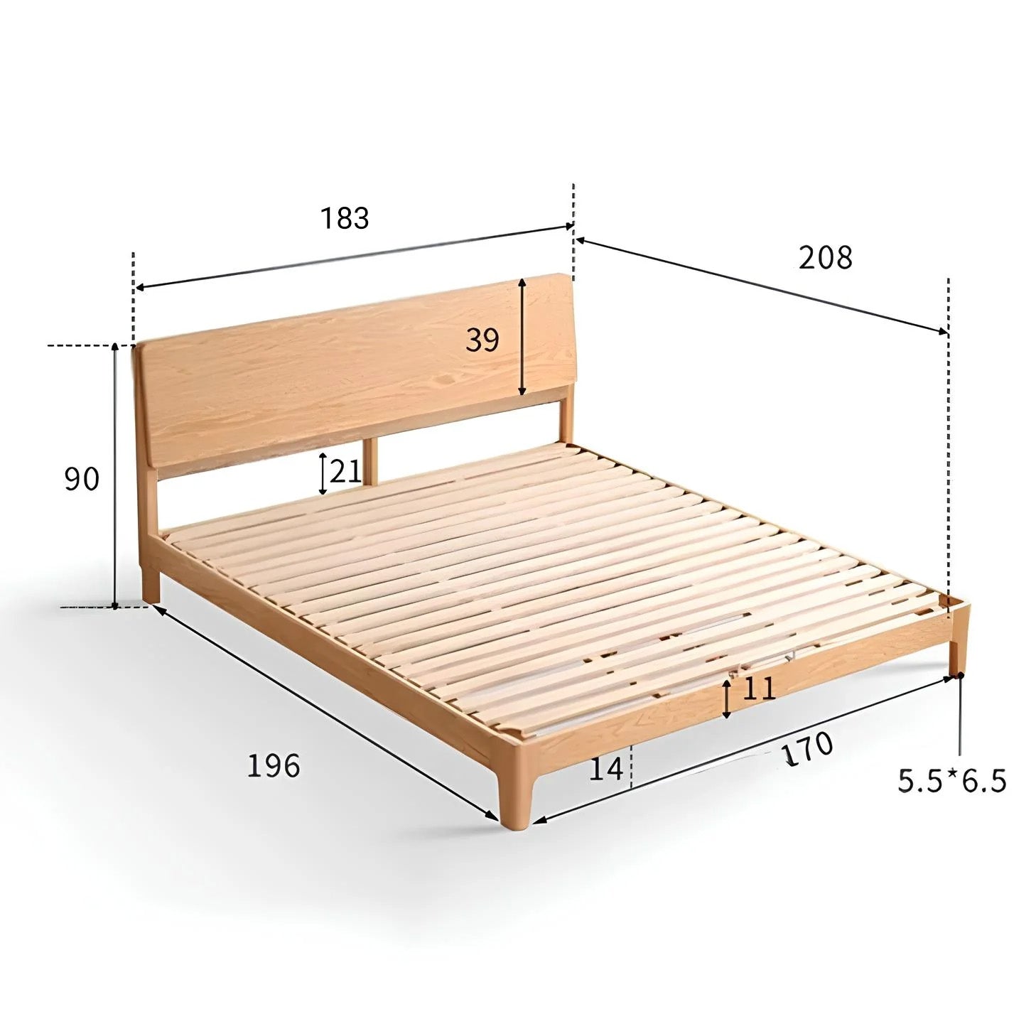 Oslo Natural Solid Oak Bed Frame
