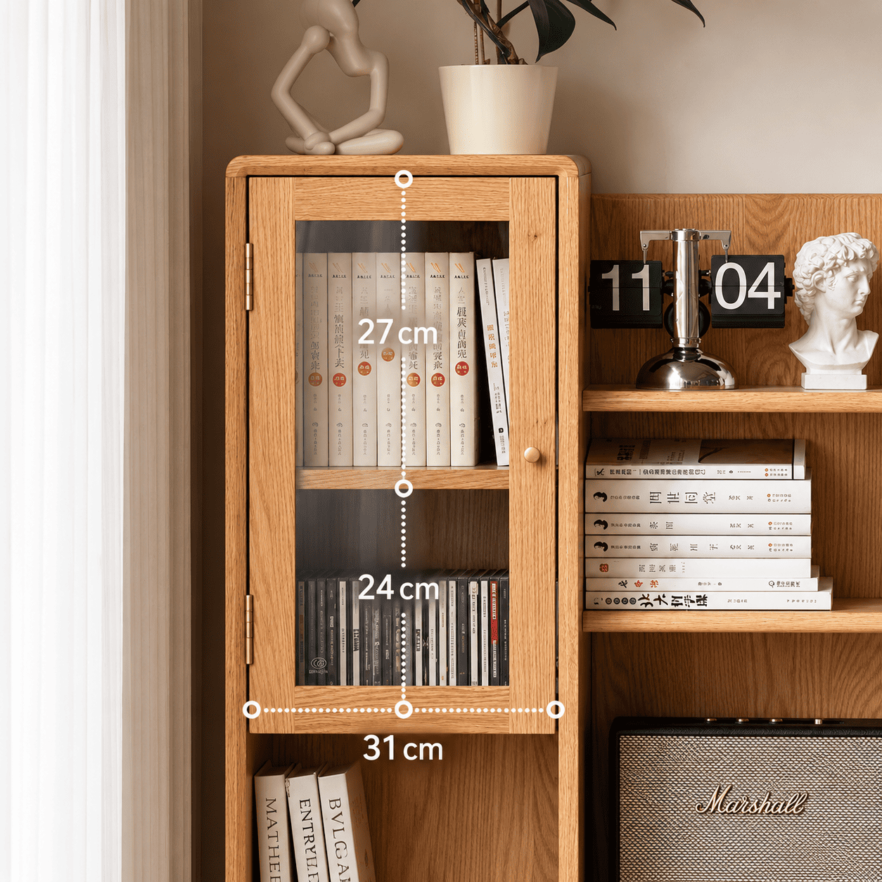 Oslo Natural Solid Oak Desk with Hutch