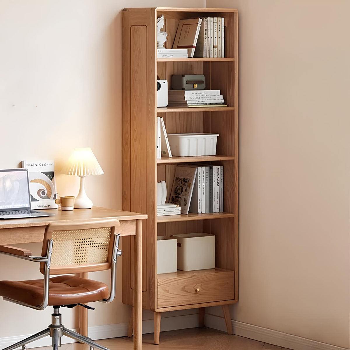 Oslo Natural Solid Oak Display Bookcase Cabinet Design Three | Extra 10 ...