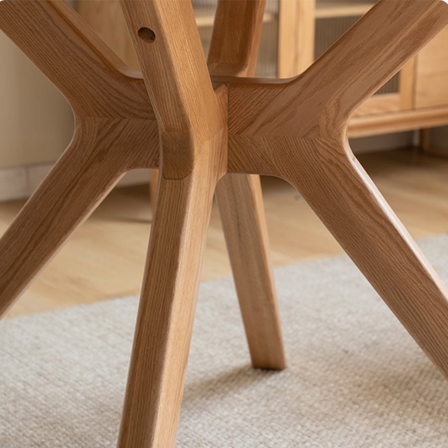 Oslo Natural Solid Oak Round Dining Table with Ceramic Top | Oak Furniture Store