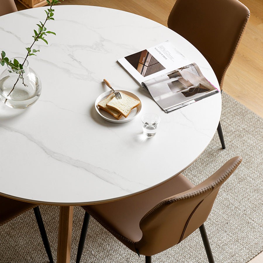 Oslo Natural Solid Oak Round Dining Table with Ceramic Top | Oak Furniture Store