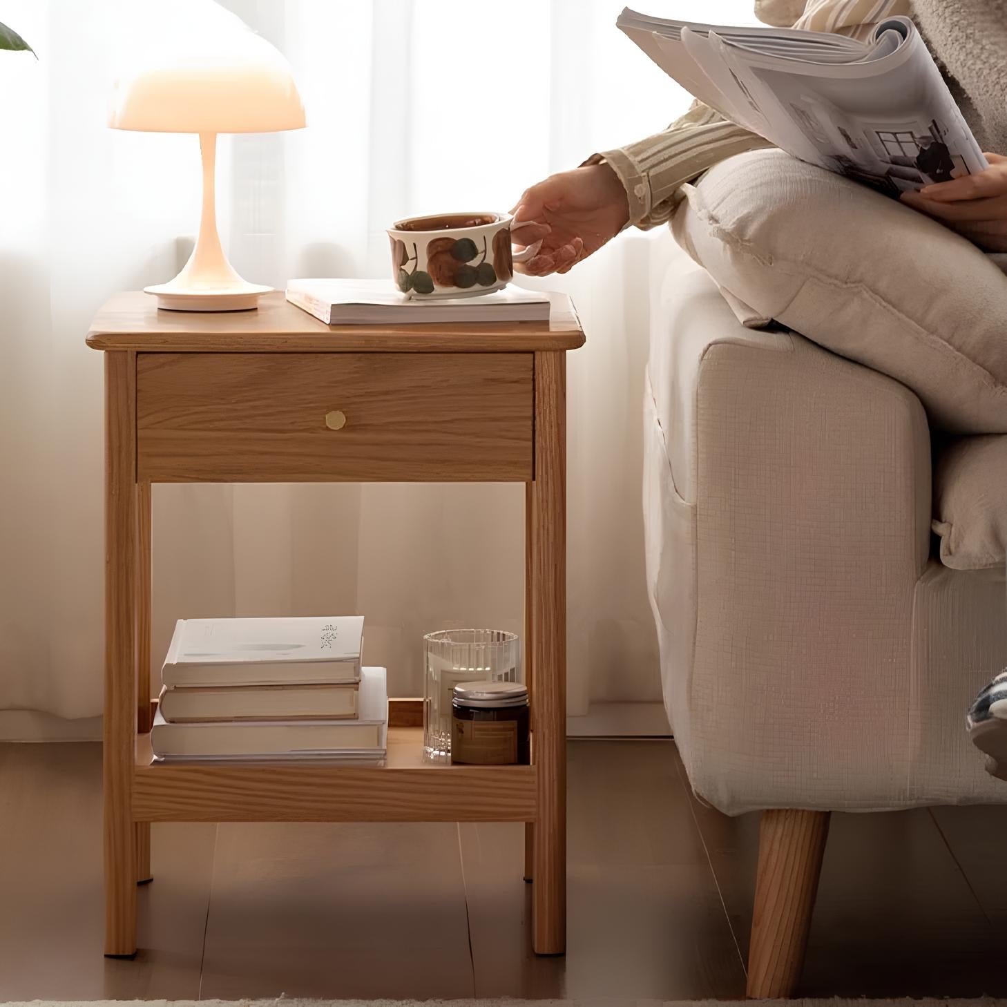 Oslo Natural Solid Oak Side Table | Oak Furniture Store