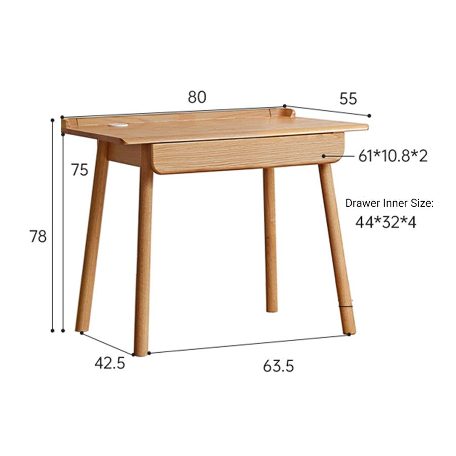 Oslo Natural Solid Oak Study Desk