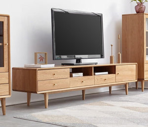 Oslo Solid Oak Entertainment Unit and Coffee Table Package - Oak Furniture Store