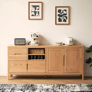 Oslo Solid Oak Extending Dining Table and Seattle Extra Large Sideboard Package - Oak Furniture Store