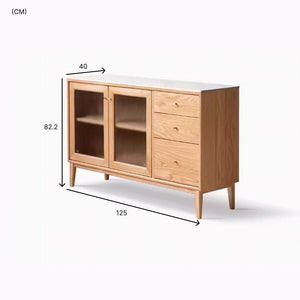 Oslo Solid Oak Sideboard With Ceramic Top - Oak Furniture Store