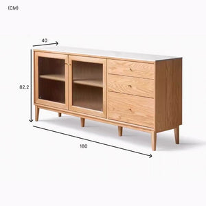 Oslo Solid Oak Sideboard With Ceramic Top - Oak Furniture Store