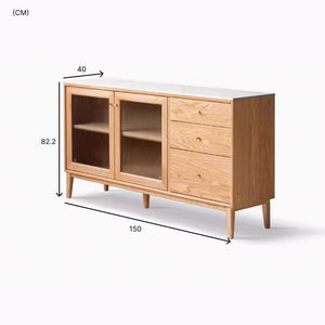 Oslo Solid Oak Sideboard With Ceramic Top - Oak Furniture Store