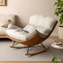 Oulu Eggshell-Inspired Fabric Double Rocking Leisure Chair Sofa
