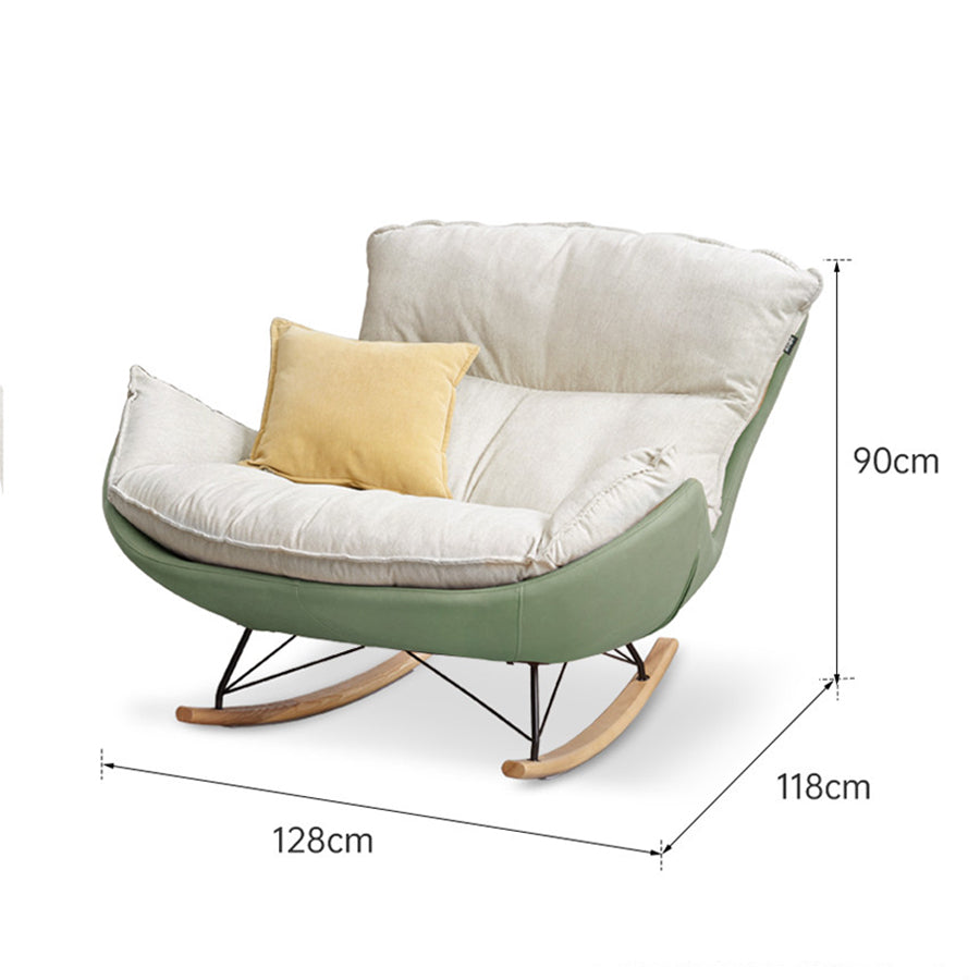 Oulu Eggshell-Inspired Fabric Double Rocking Leisure Chair Sofa