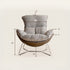 Oulu eggshell-inspired fabric leisure chair sofa with curved egg chair design and removable cushions