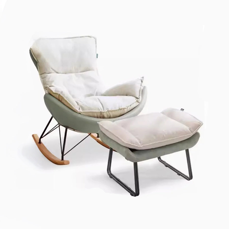 Oulu Eggshell-Inspired Fabric Rocking Leisure Chair Sofa