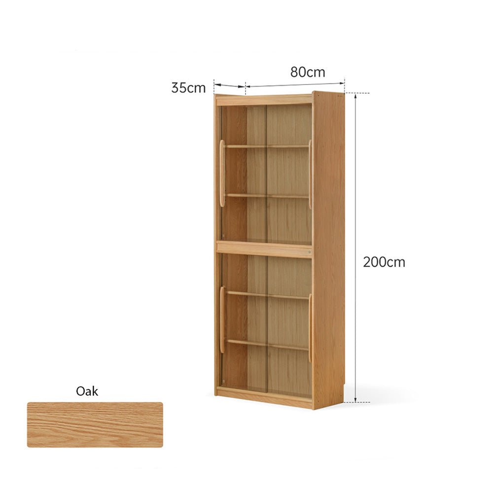 Owen Natural Solid Oak Display Cabinet with LED Light | Oak Furniture Store
