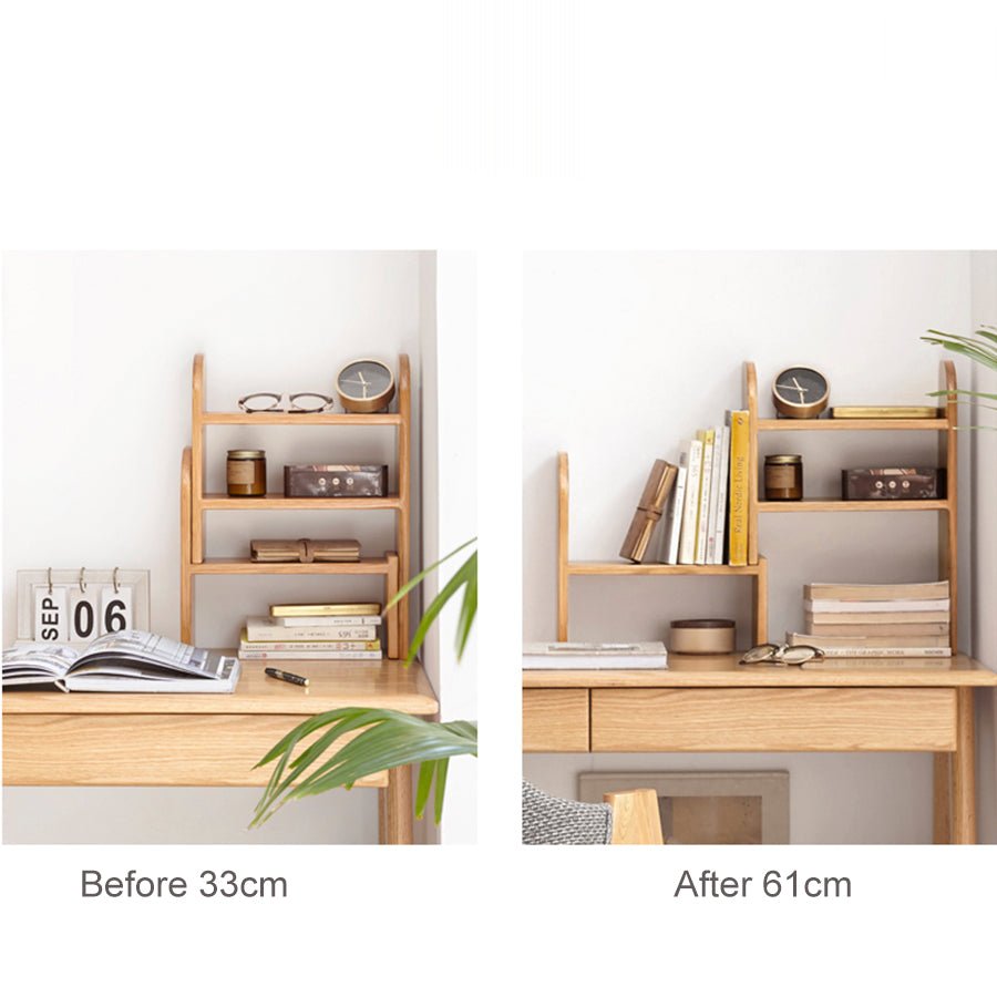 Padure Natural Solid Oak Extending Desktop Corner Shelf | Oak Furniture Store