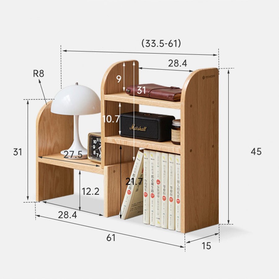 Padure Natural Solid Oak Extending Desktop Corner Shelf | Oak Furniture Store