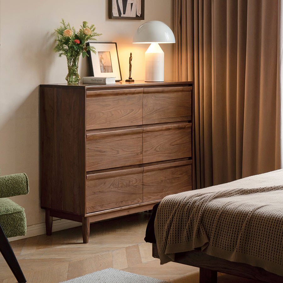 Pello Natural Solid Walnut Chest of Drawers | Oak Furniture Store