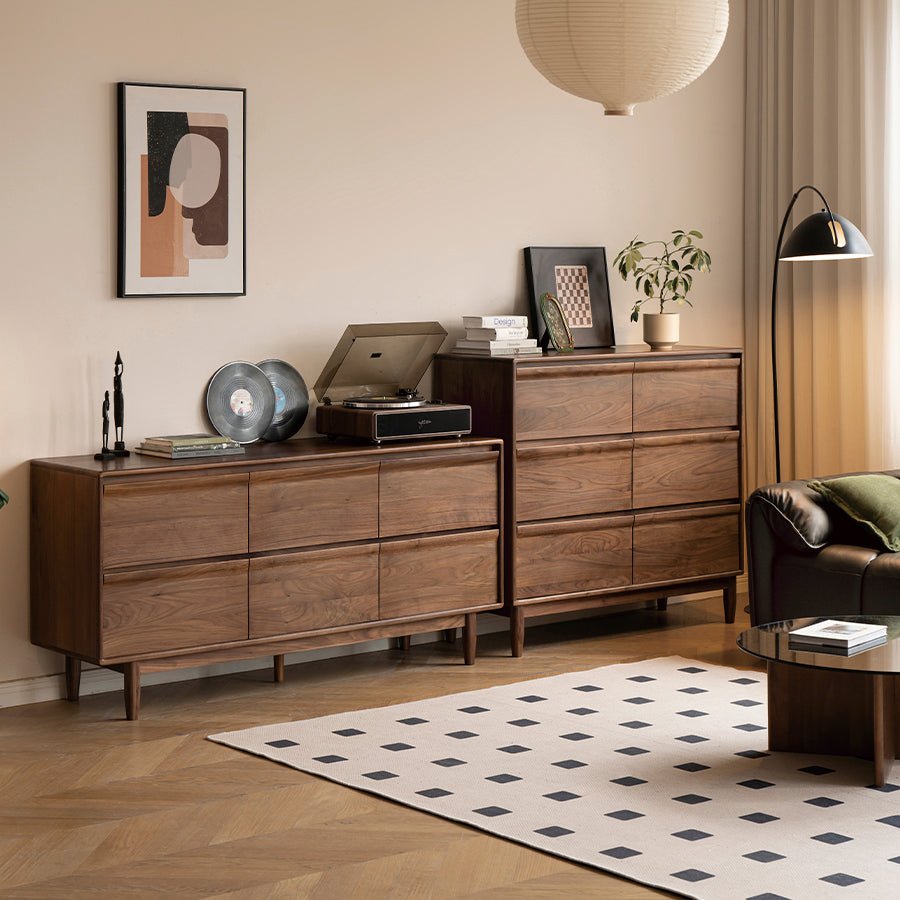 Pello Natural Solid Walnut Chest of Drawers | Oak Furniture Store
