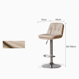 Polle Silicone Leather Height Adjustable Bar Stool - Oak Furniture Store