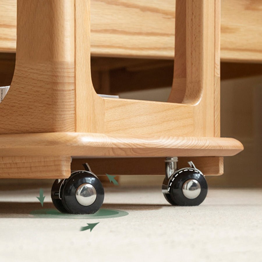 Pori Solid Beech Mobile C - Shaped Side Table | Oak Furniture Store