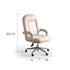 Prato study office chair in warm white synthetic leather with high back and swivel base