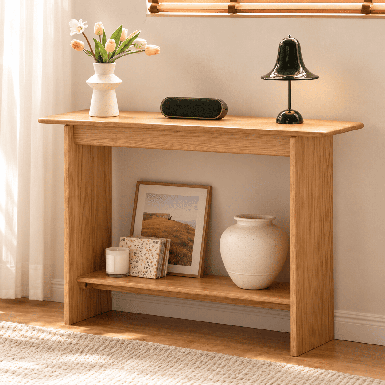 Provo Natural Solid Oak Console Table