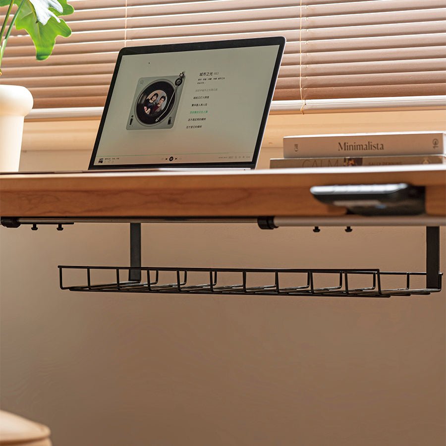 Prunus Solid Cherry Electric Height Adjustable Computer Desk | Oak Furniture Store