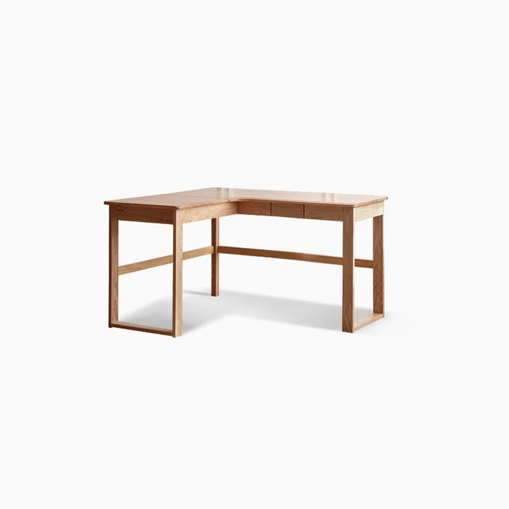 Randers Natural Solid Oak Returning Desk - Oak Furniture Store