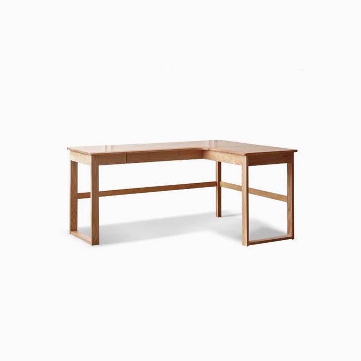 Randers Natural Solid Oak Returning Desk - Oak Furniture Store