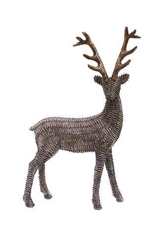 Rattan Look Standing Deer FXR884