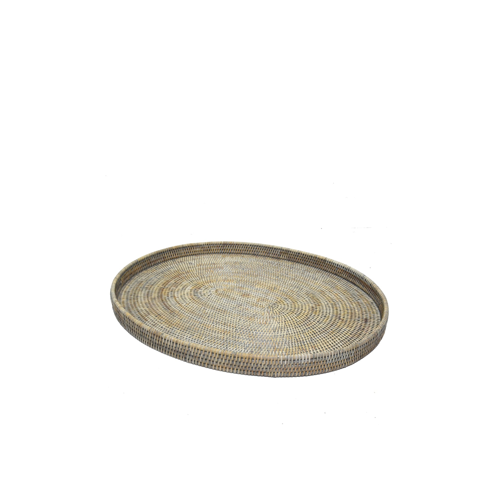 Rattan Oval Closed Tray Autumn Grey Med LRRT99AG