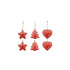 Red Metal Hanging Decs Set/6 FXH767