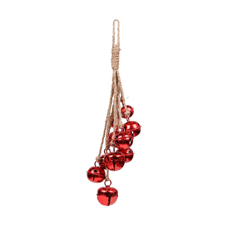 Red Sleigh Bells Hanging Cluster FXH399