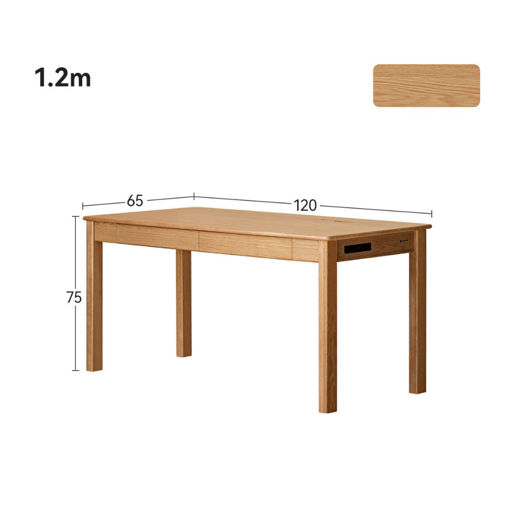 Rello Natural Solid Oak Office Desk