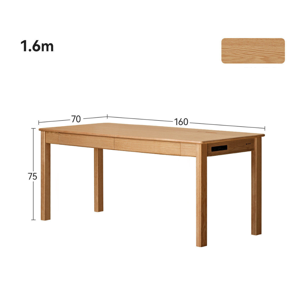 Rello Natural Solid Oak Office Desk
