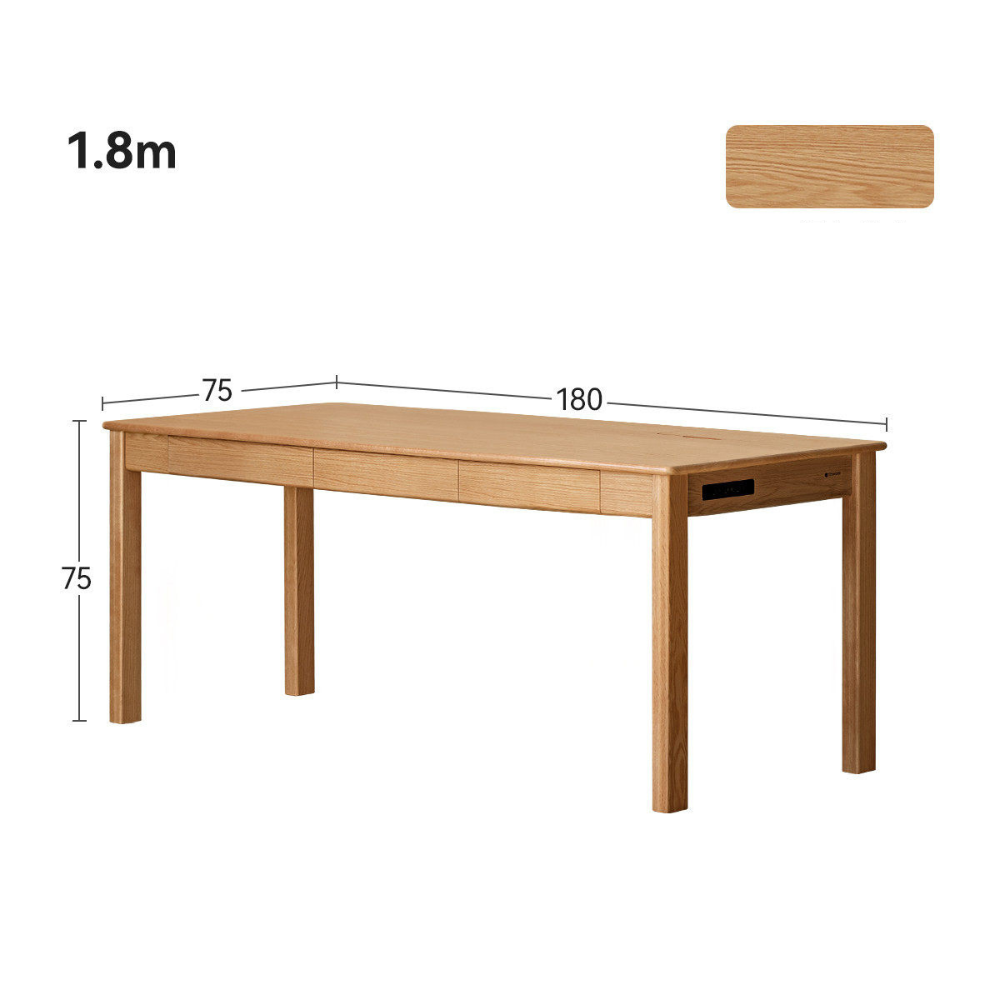 Rello Natural Solid Oak Office Desk