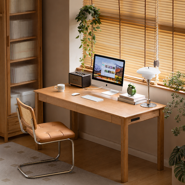 Rello Natural Solid Oak Office Desk