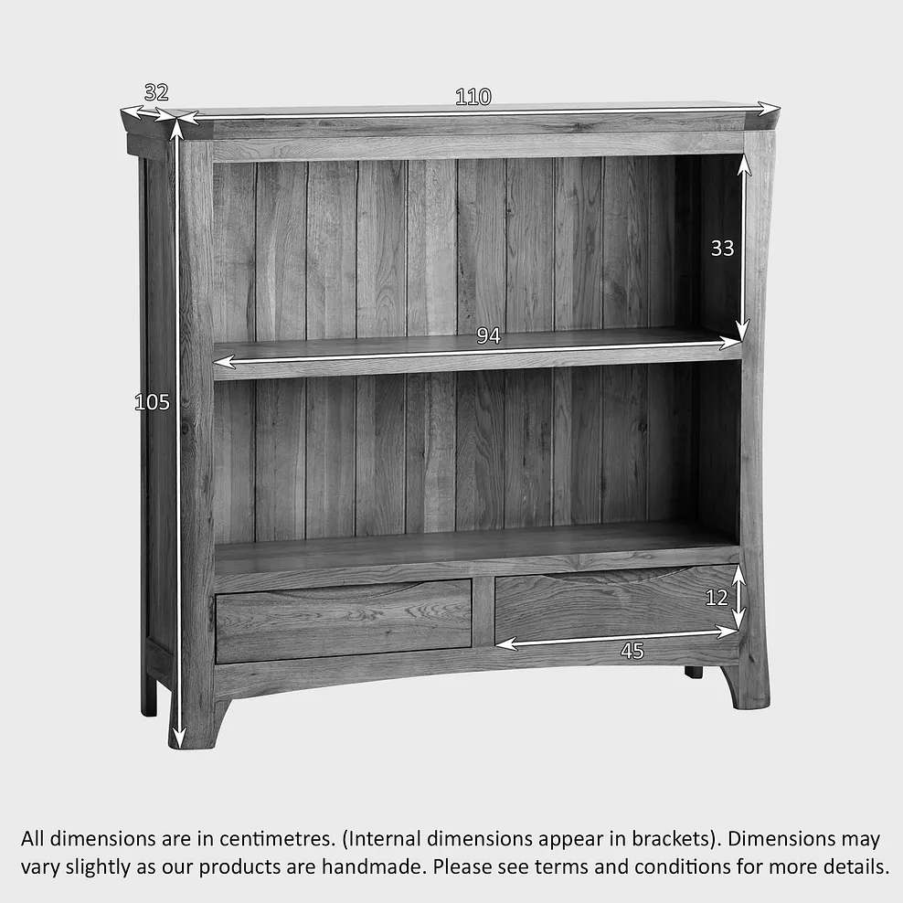 Renwick Rustic Natural Solid Oak Small Bookcase - Oak Furniture Store