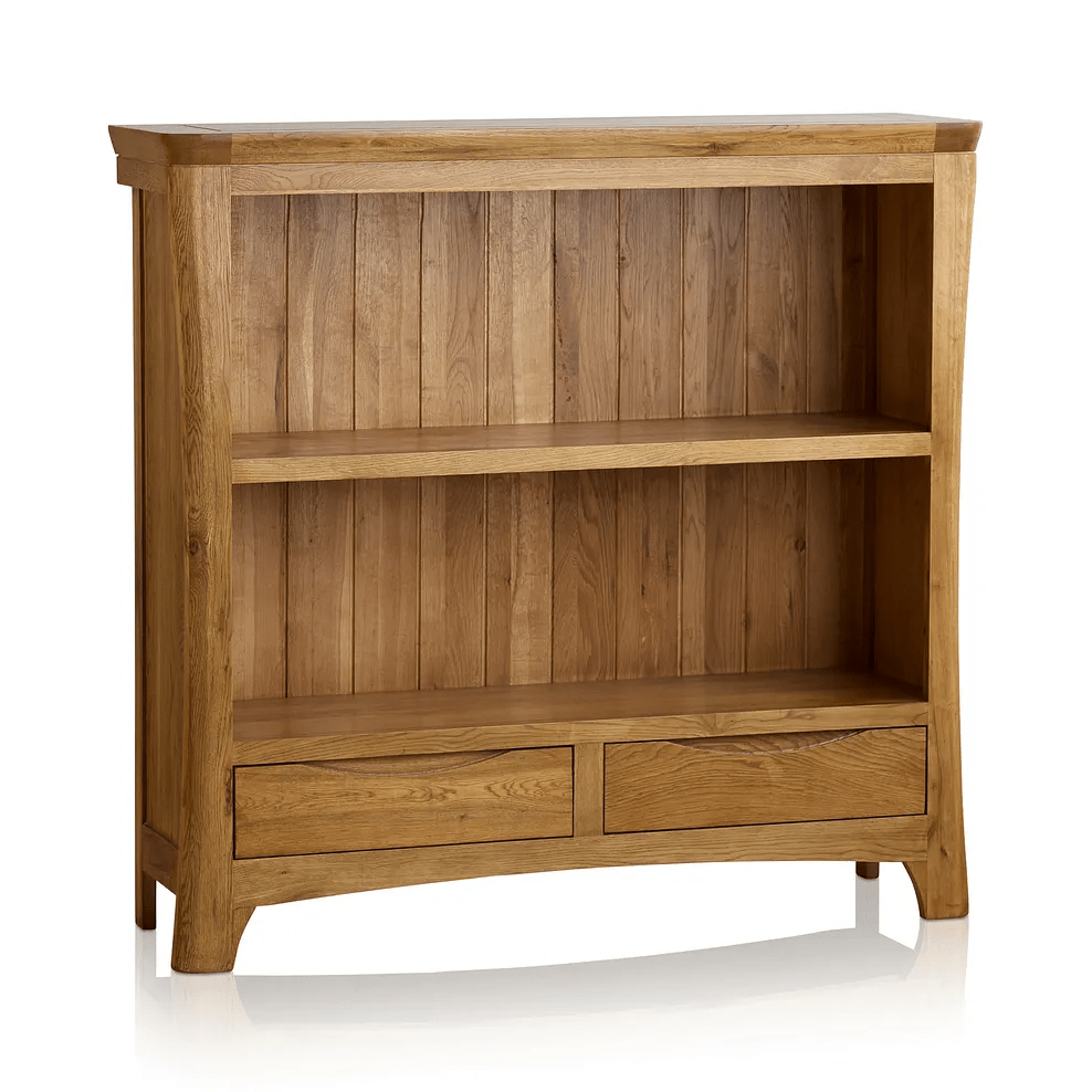 Renwick Rustic Natural Solid Oak Small Bookcase - Oak Furniture Store