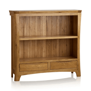 Renwick Rustic Natural Solid Oak Small Bookcase - Oak Furniture Store & Sofas