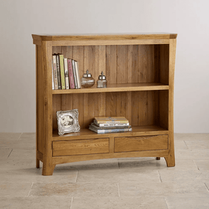 Renwick Rustic Natural Solid Oak Small Bookcase - Oak Furniture Store & Sofas
