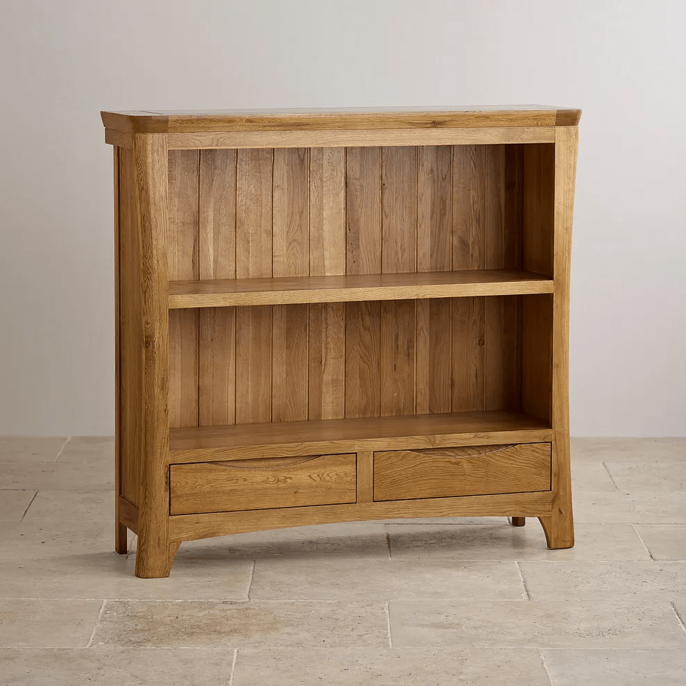 Renwick Rustic Natural Solid Oak Small Bookcase - Oak Furniture Store