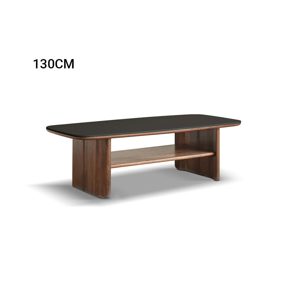 Riano Natural Solid Walnut Coffee Table with Ceramic Top