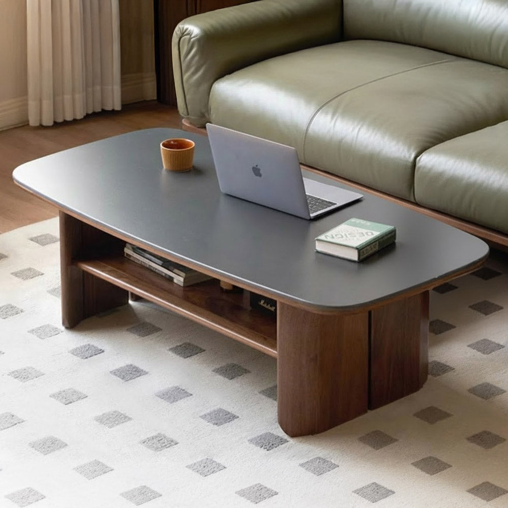 Riano Natural Solid Walnut Coffee Table with Ceramic Top
