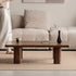Ribera solid walnut Japandi coffee table with rounded edges and pillar legs