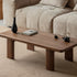 Ribera solid walnut Japandi coffee table with rounded edges and pillar legs