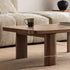 Ribera solid walnut Japandi coffee table with rounded edges and pillar legs