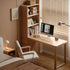 Rocca natural solid oak desk with side shelves and drawers designed for corner spaces
